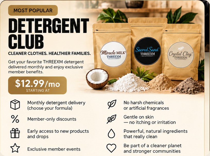 Detergent Club, most popular plan — monthly detergent delivery starting at $12.99 per month.